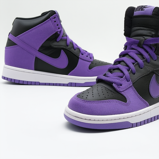 Nike Womens Dunk Sky Hi Wedge Sneaker Shoes Black/Purple