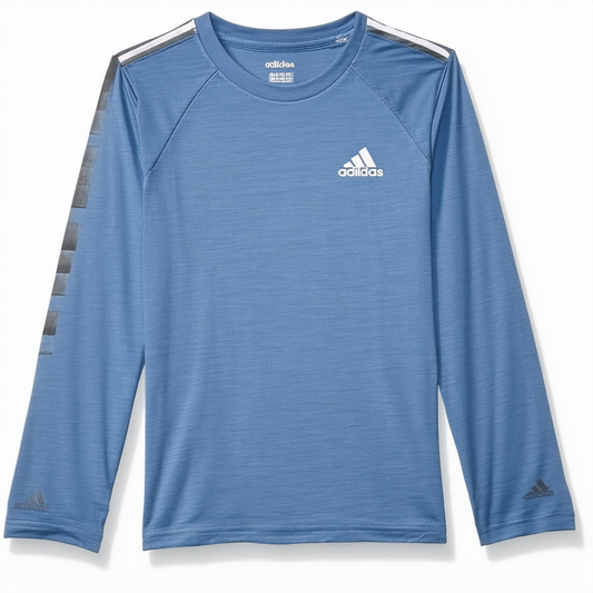 adidas Boys' Long Sleeve Cotton Small Logo T-Shirt