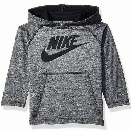Nike Children's Apparel Boys' Toddler Long Sleeve Hooded T-Shirt, Wolf Grey Heather, 2T