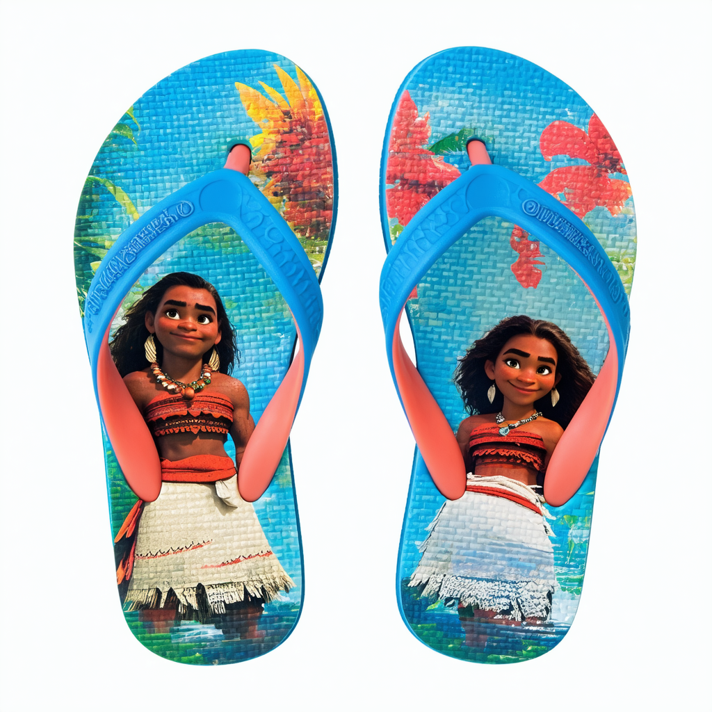 Shop Disney Moana Flip Flops Sandals For Girls - Pua hei hei (9/10)