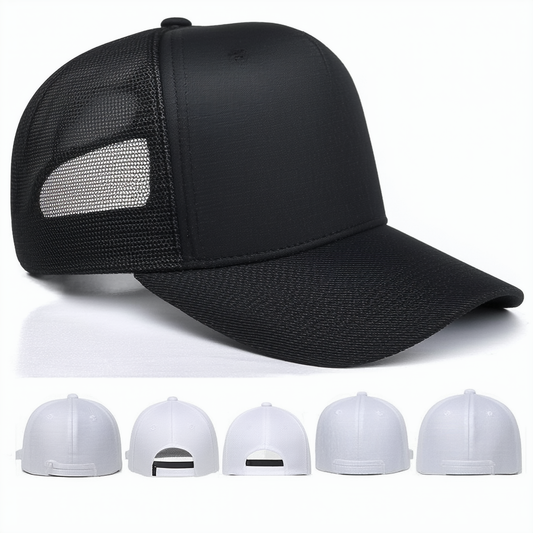 5 Panel Adjustable Mens Mesh Hats Trucker Style Baseball Cap
