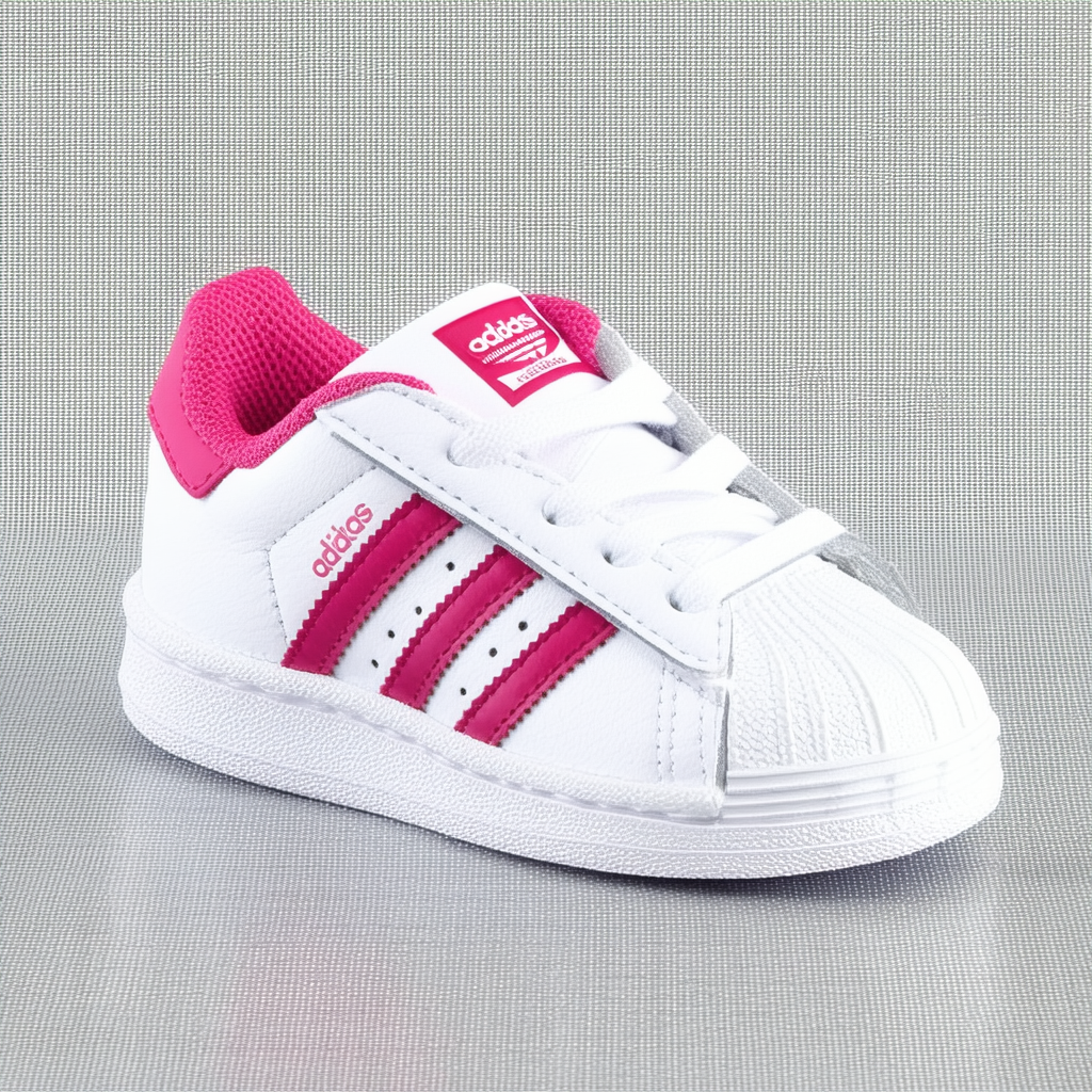 adidas Originals Baby Superstar Sneaker, White/Bold Pink/White, 3 US Unisex Infant