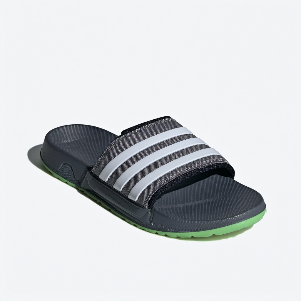 adidas New Men's CC Revo Slide Sandals Grey/Green 10