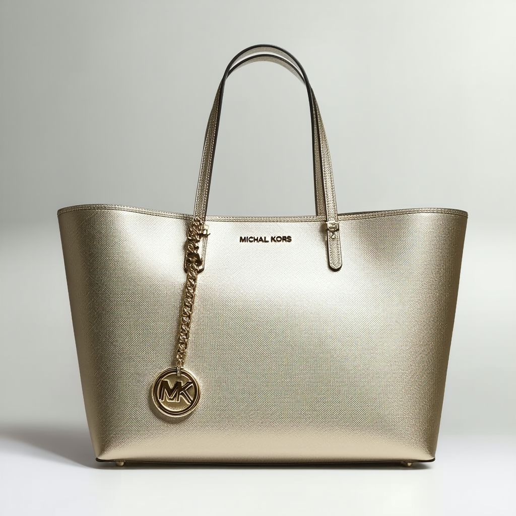 Michael Kors Large Ew Jet Set Travel Tote Pale Gold