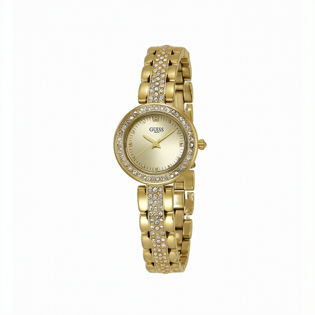 GUESS Women's U0411L2 Iconic Gold-Tone Jewelry Inspired Watch with Self-Adjsutable Bracelet