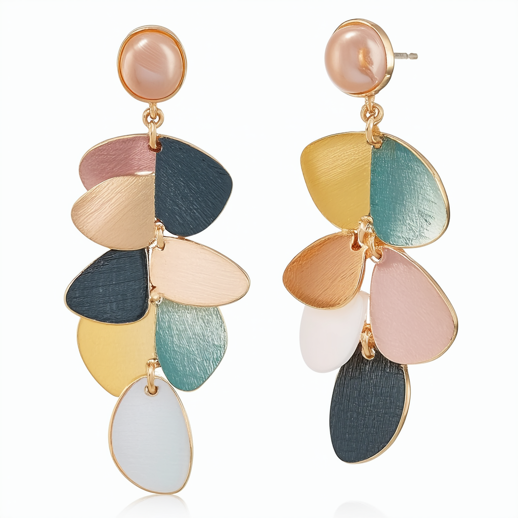 Nine West "Metal Motion" Tri-Tone Shaky Drop Earrings, Multi