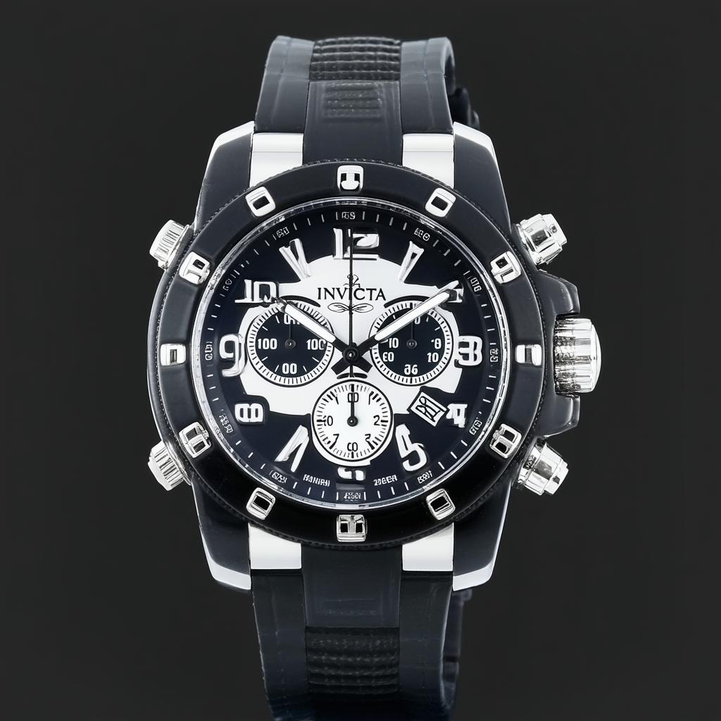 Invicta Men's 6653 Reserve Collection Leviathan Chronograph Black Polyurethane Watch