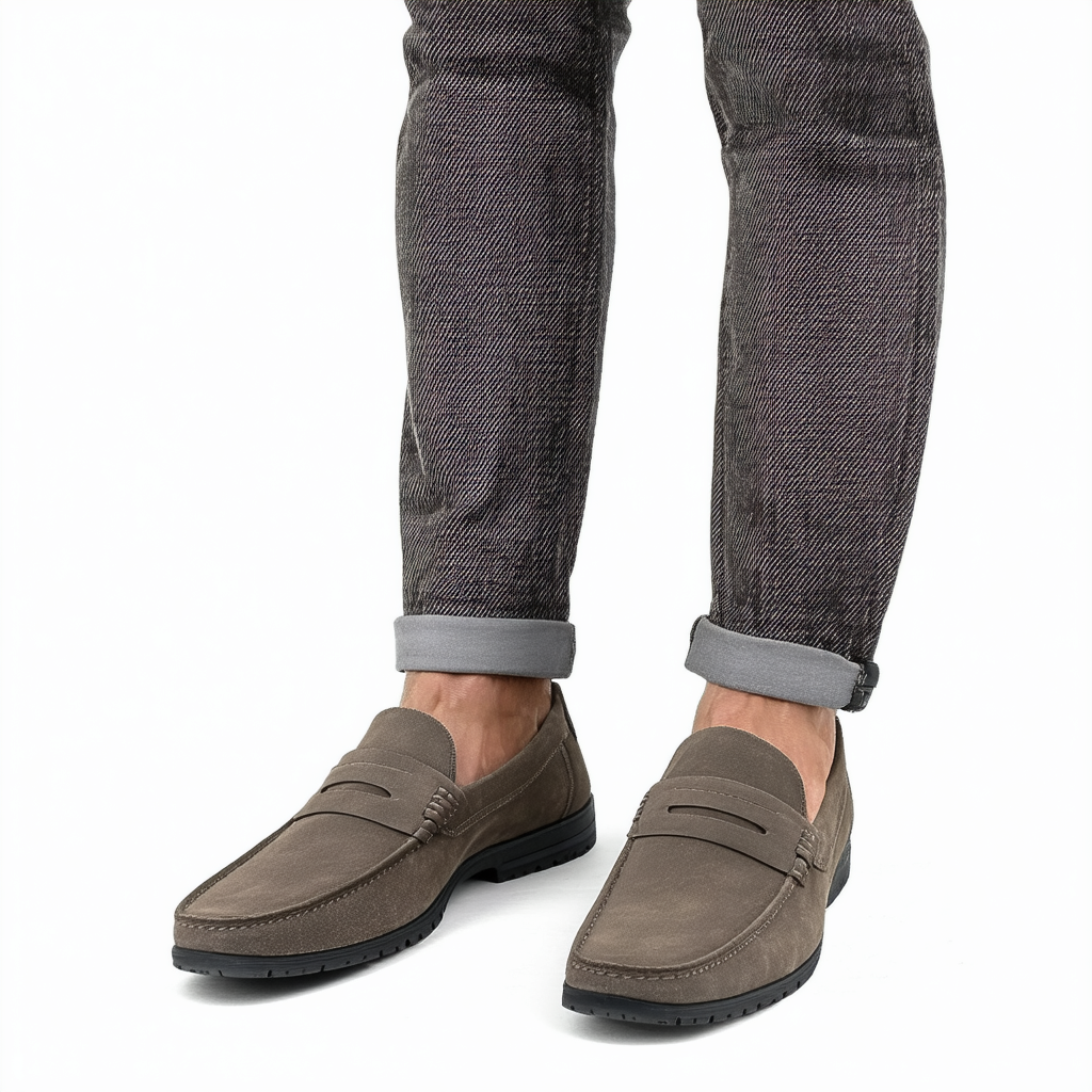 Unlisted by Kenneth Cole Men's to BE Bold SY Driving Style Loafer, Taupe Nubuck, 7.5 M US