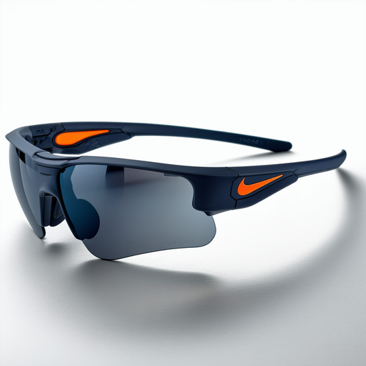 Nike Skylon Ace Sunglasses (Matte Obsidian (Orange Swoosh) Frame, Grey Lens)