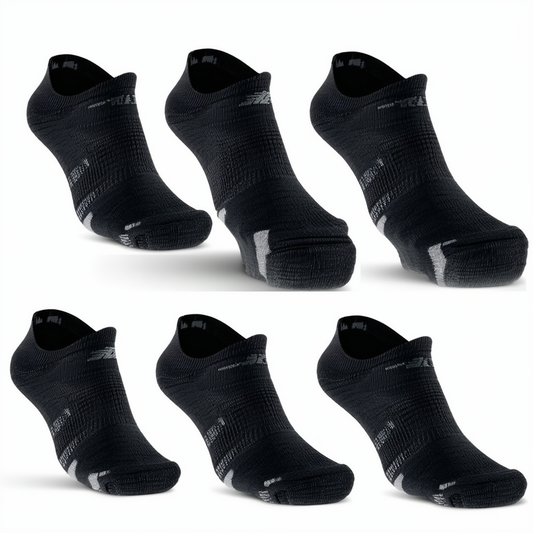 New Balance Women's Performance Training Tab Socks (6 Pair), Black, Size 6-10/Medium