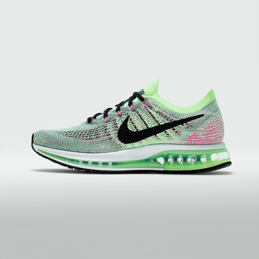 Nike Women's Air Max Flyknit Racer Ghost Green/Black-Pink Blast (DM9073 300)
