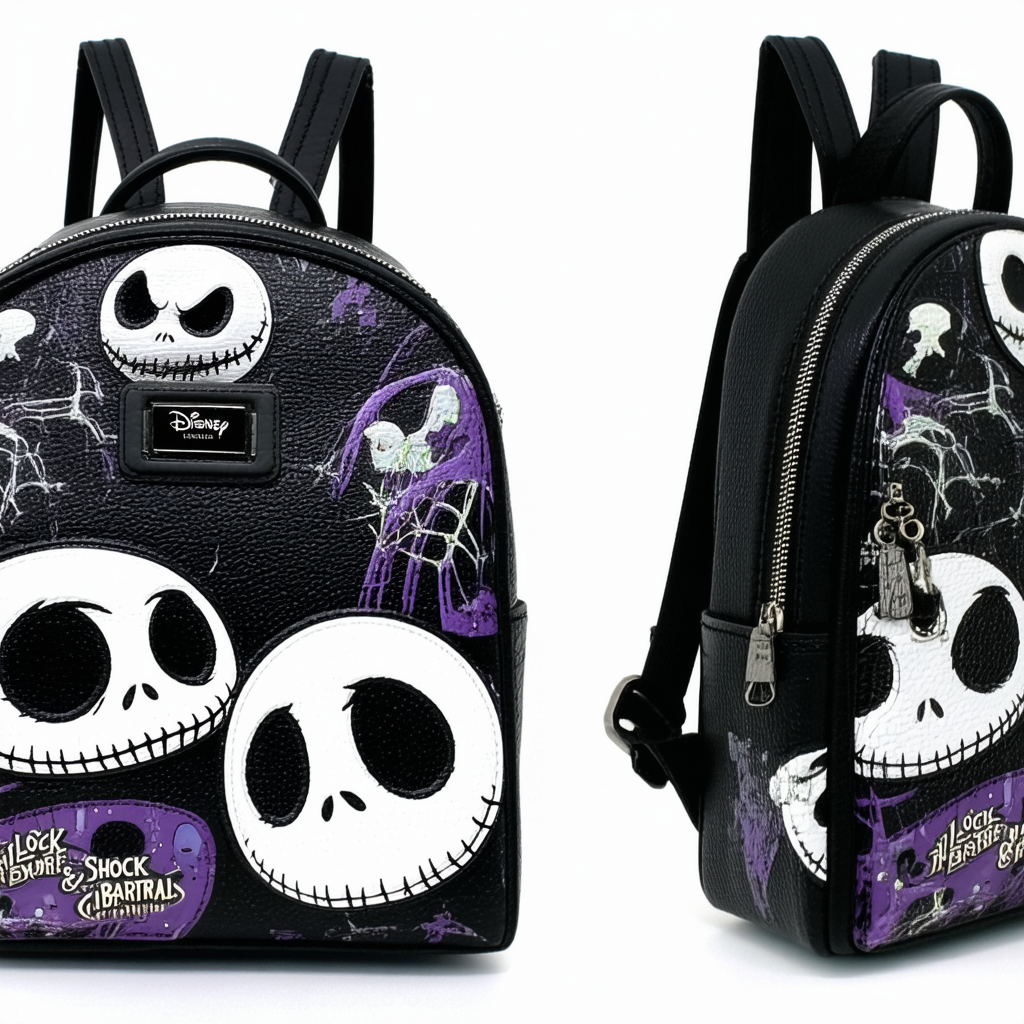 Loungefly Disney Nightmare Before Christmas Lock Shock & Barrel Mini Backpack