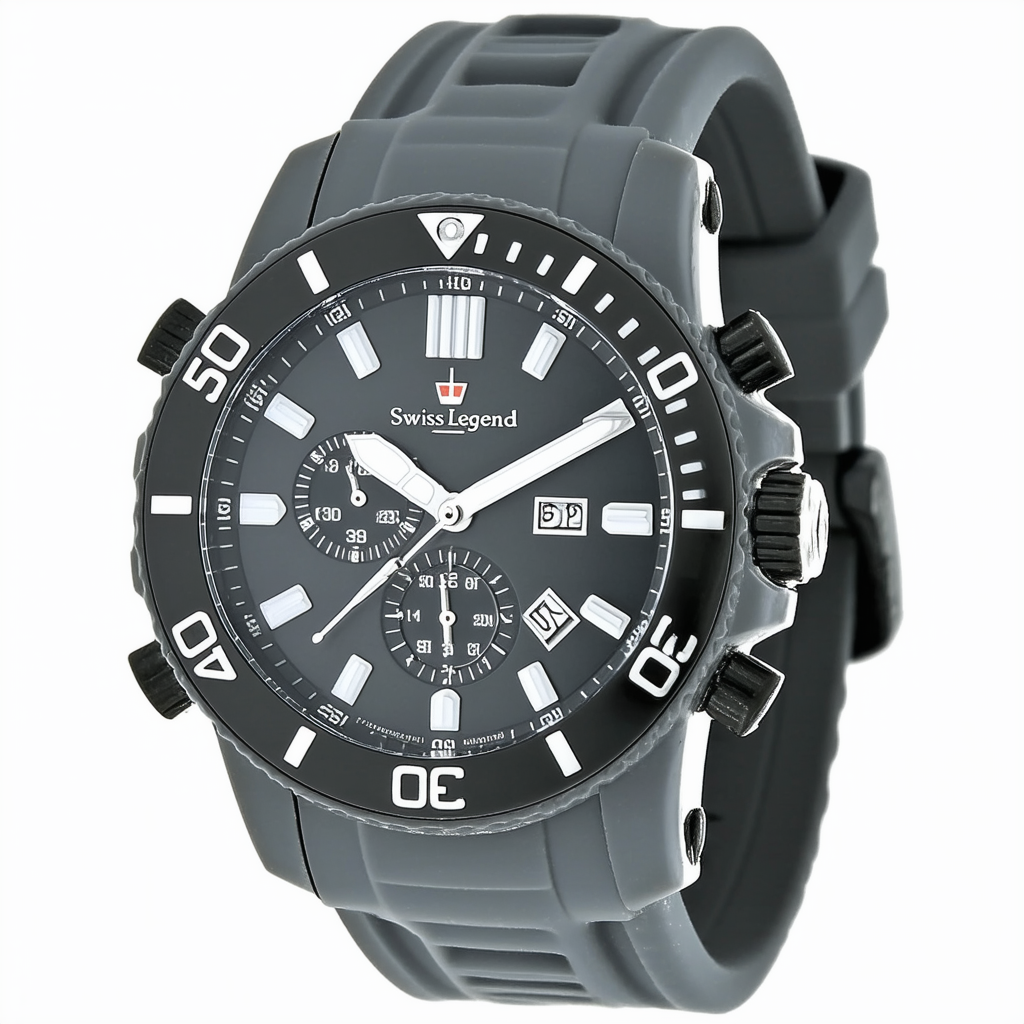 Swiss Legend Men's 21848P-014 Neptune Grey Dial Grey Silicone Watch