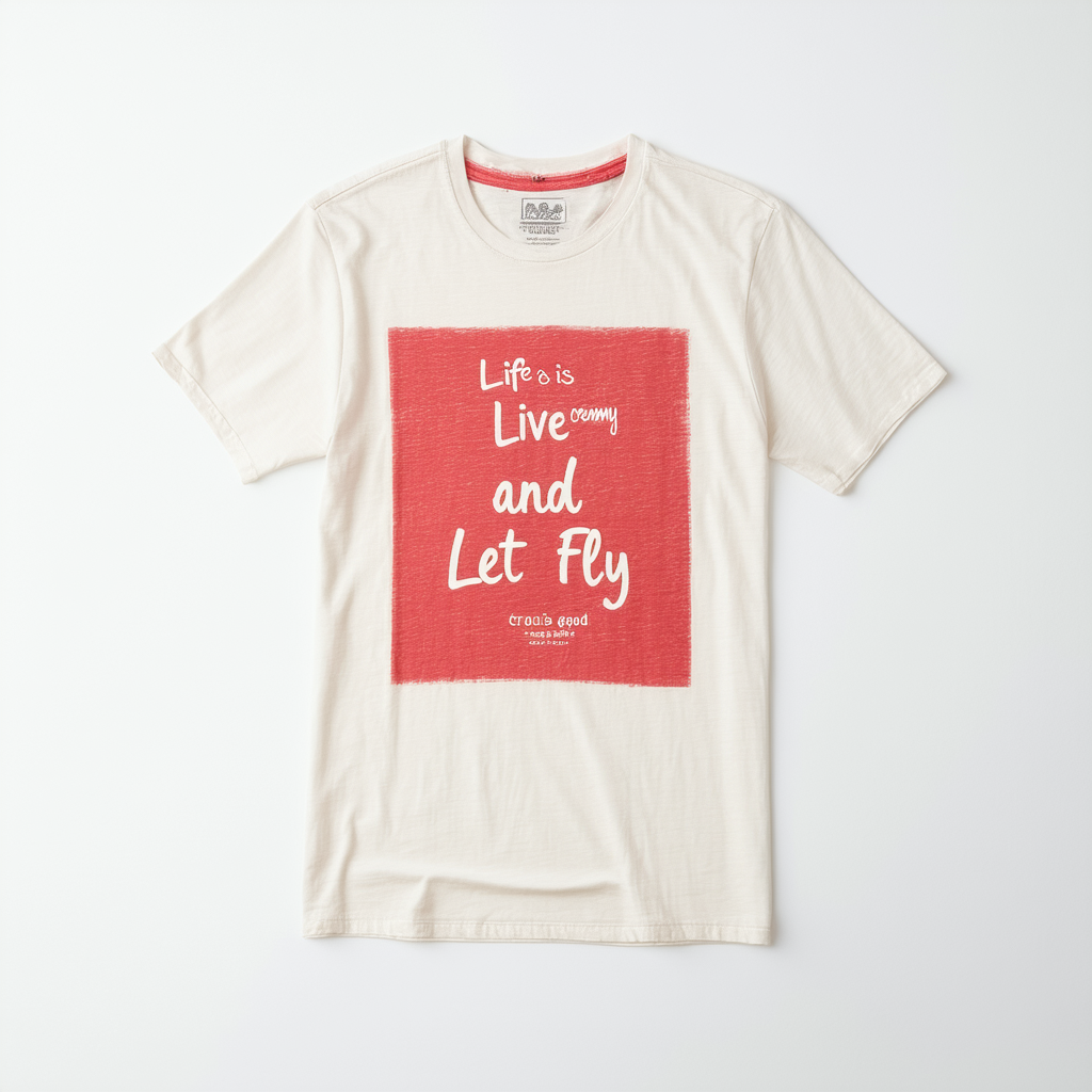 Life is good Men's Creamy Live and Let Fly T-Shirt (Rich Red)