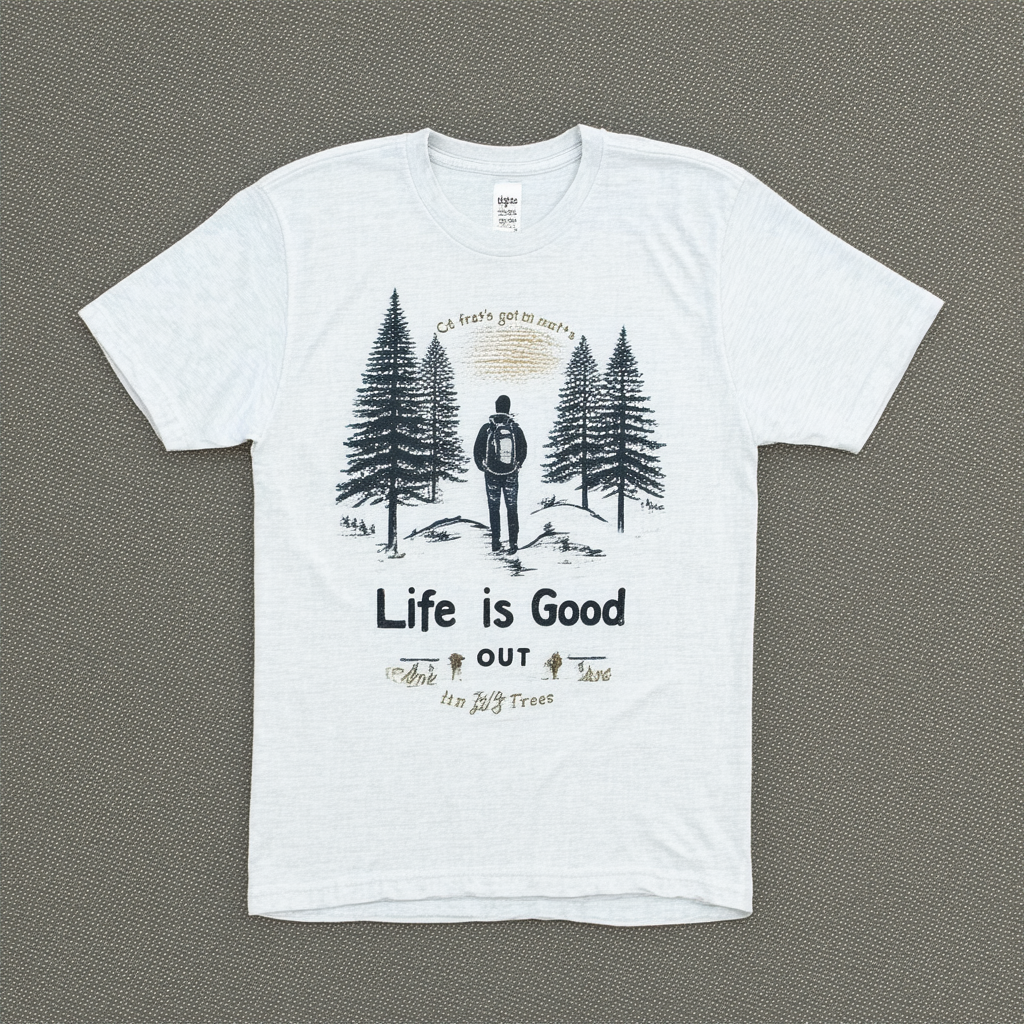 Life is Good Men's Get Out Trees Engraved Crusher Tee