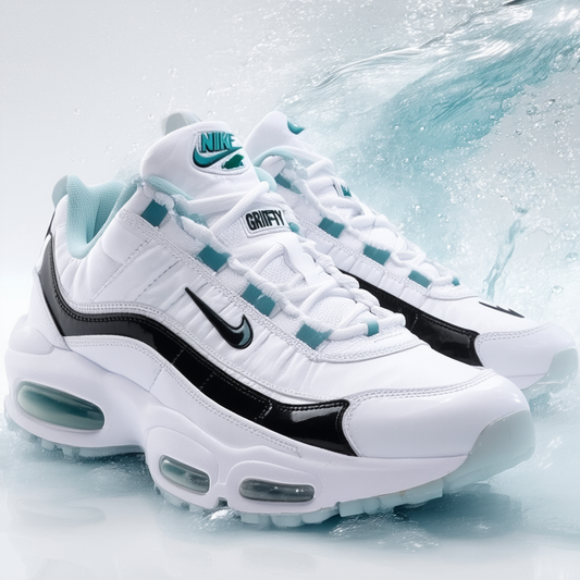 NIKE Mens Air Griffey Max 1 White/Black-Fresh Water Leather