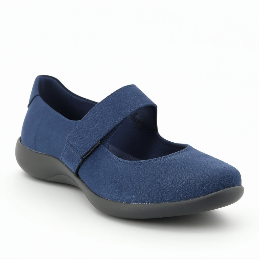 Clarks Women's Sillian 2.0 Joy Mary Jane Flat, Navy Synthetic, 7.5