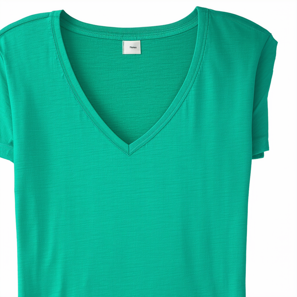 Hanes Women's Jersey V-neck Tee - P2 51w2as (Pack of 2) (X-Large, Green and Blue)