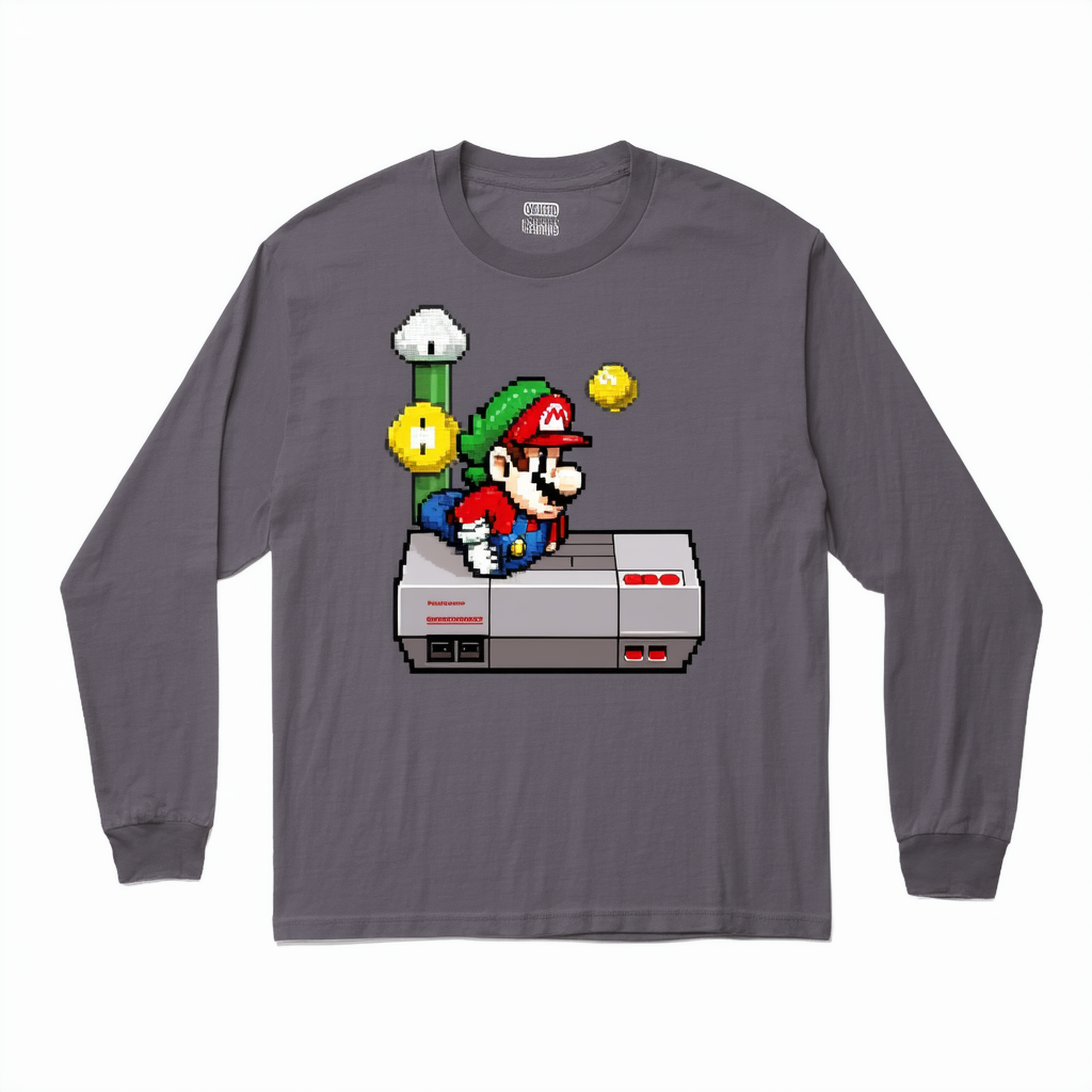 Men's Nintendo NES Super Mario Bros Long Sleeve Shirt