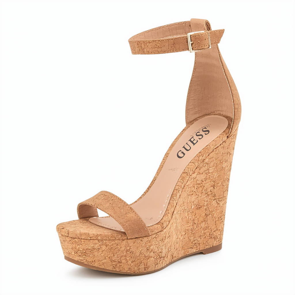 GUESS Factory Trice Cork Wedges Natural