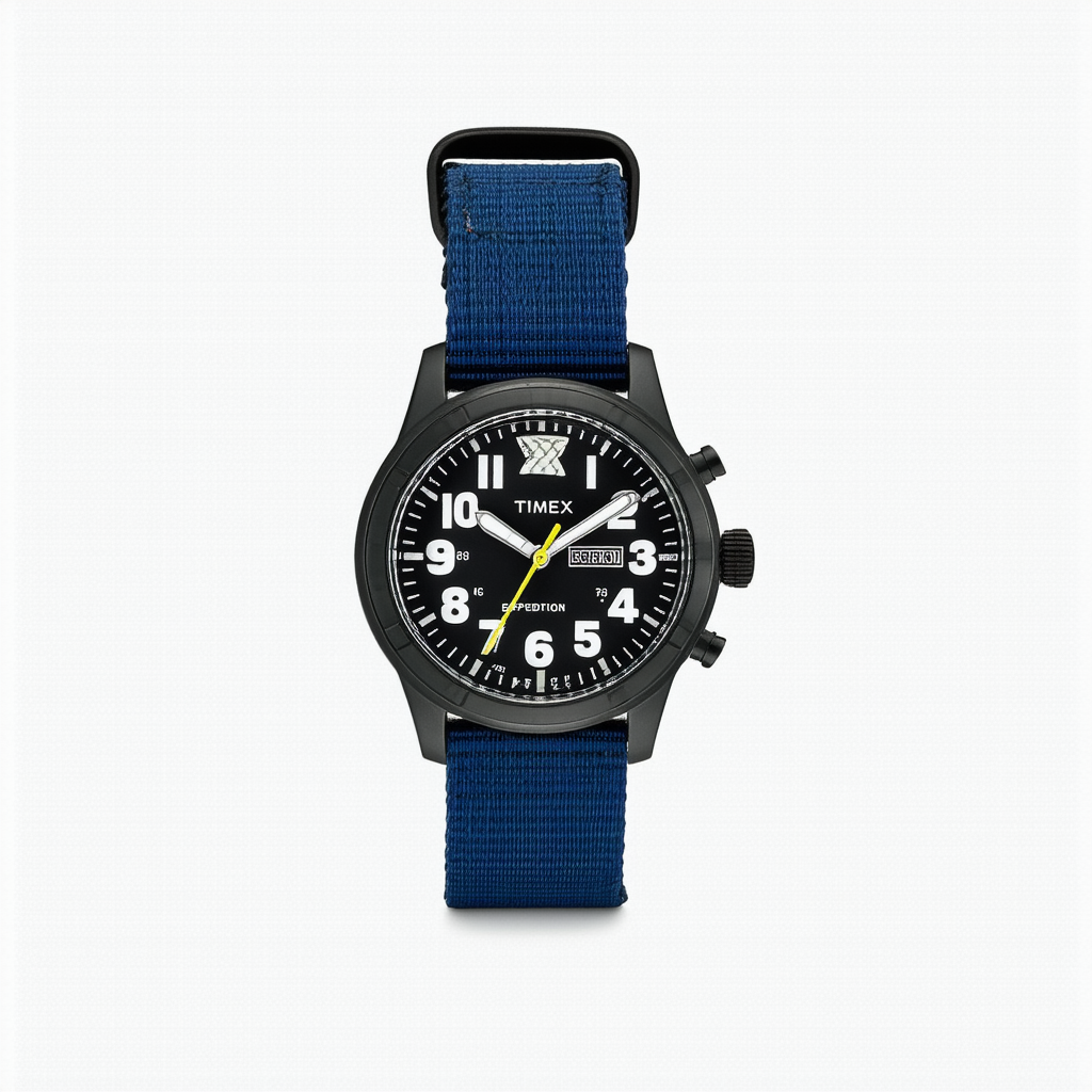 Timex Men's TW4B04800 Expedition Scout 40 Blue Nylon Slip-Thru Strap Watch