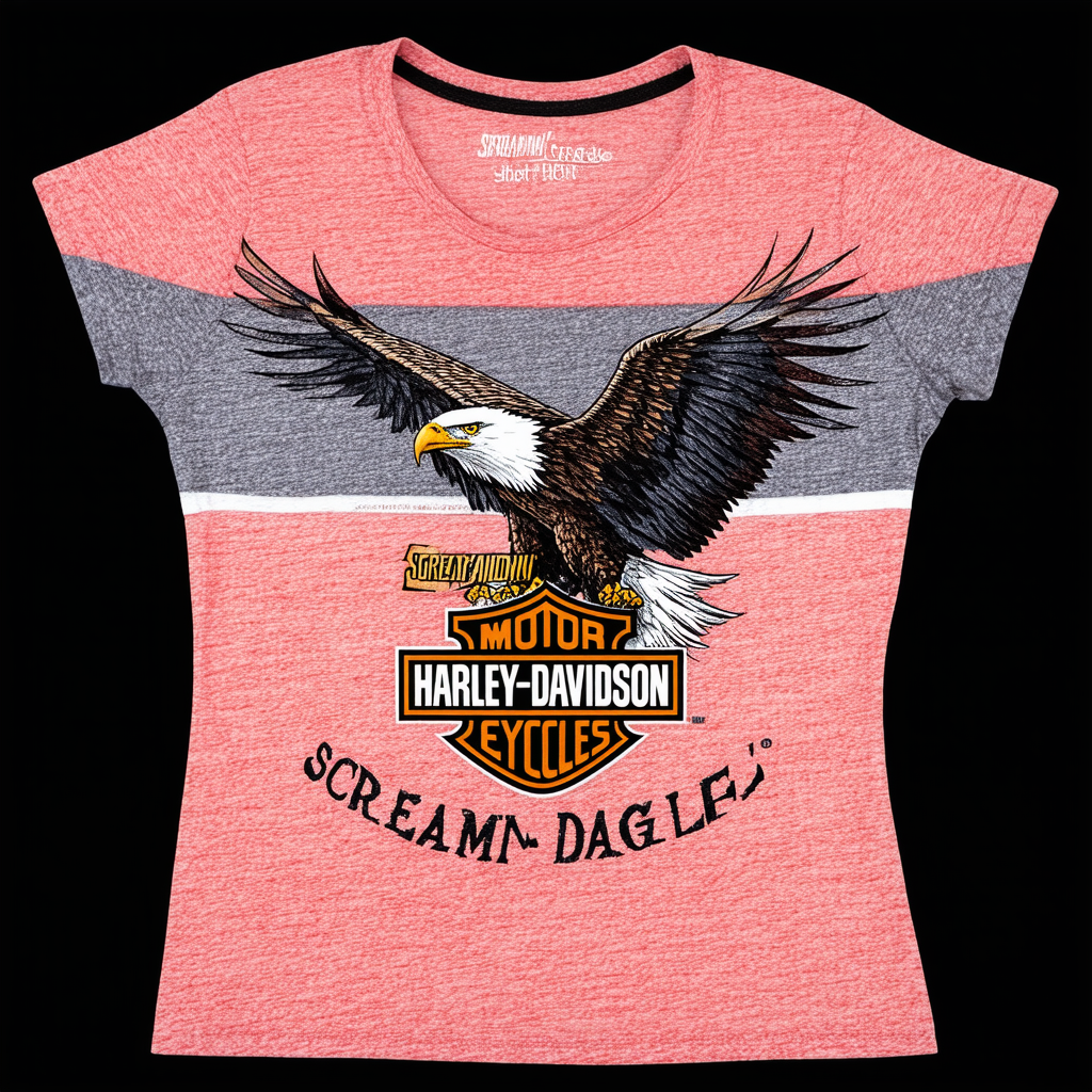 Harley-Davidson Screamin' Eagle Women's Tri-Color Short Sleeve Tee, HARLLT0182
