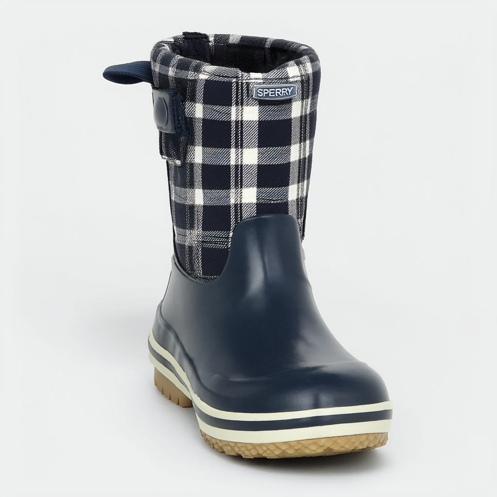 Sperry Port Rain Boot, Plaid/Navy, 6 US Unisex Little Kid