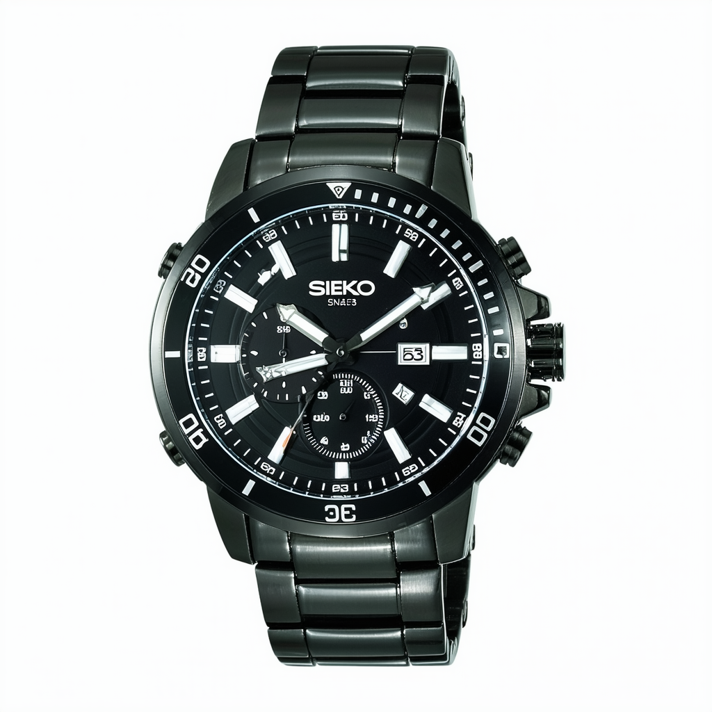 Sieko Men's SNAE63 Stainless Steel Analog with Black Dial Watch