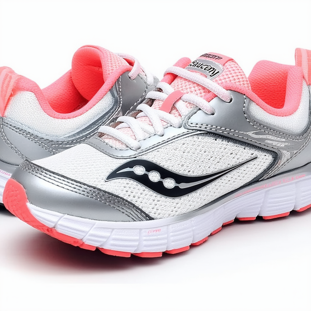 Saucony Girl's Zealot 2 A/C Running Shoe, Silver/Coral, 3 Wide US Little Kid