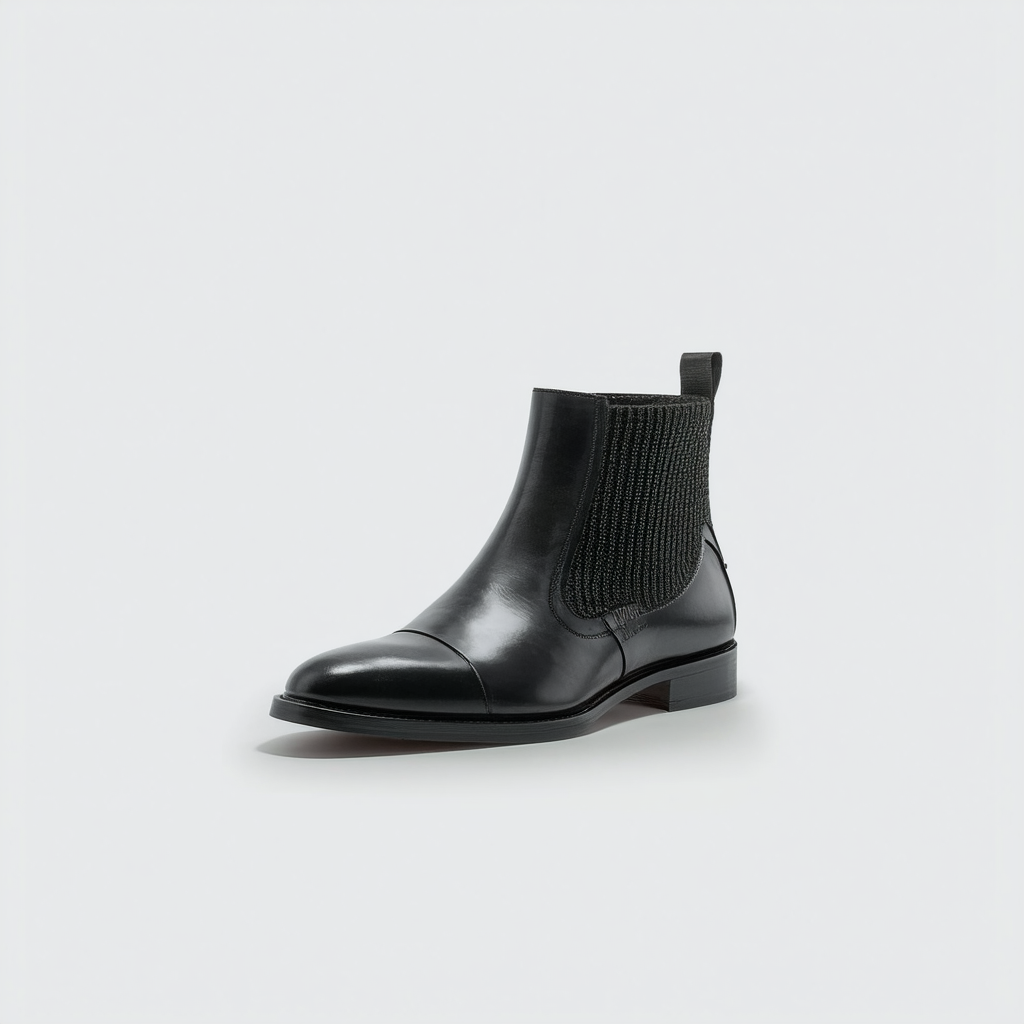 Calvin Klein Men's Devlin Box Leather/Knit Boot