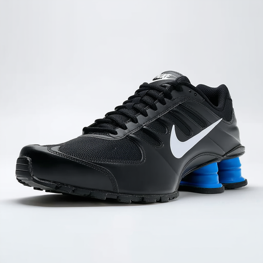 Nike Men's Shox NZ Running Shoes 11.5 Men US (Black/Black/Anthracite/Hypr BL)