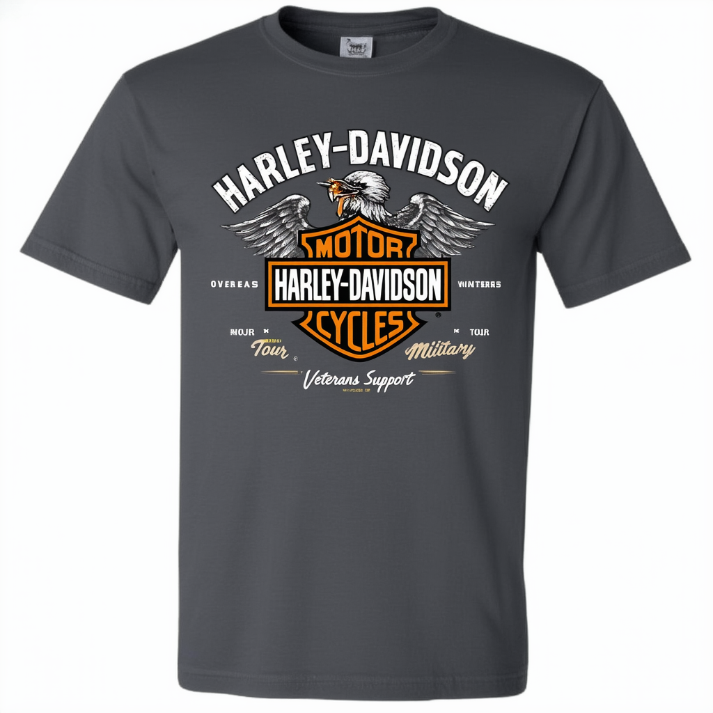 Harley-Davidson Military - Men's Charcoal Graphic T-Shirt - Overseas Tour | Veterans Support