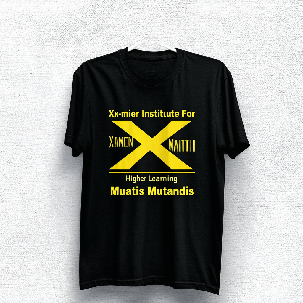 X-Men Xavier Institute For Higher Learning Mutatis Mutandis Adult Black T-Shirt (Adult Small)