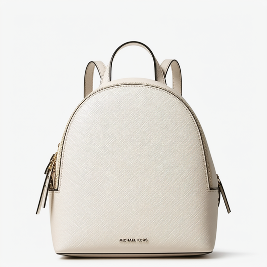 MICHAEL Michael Kors Rhea Zip Medium Leather Backpack, Vanilla