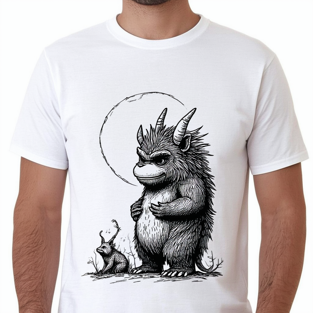 Where The Wild Things are Line Art Unisex Adult T Shirt for Men and Woman