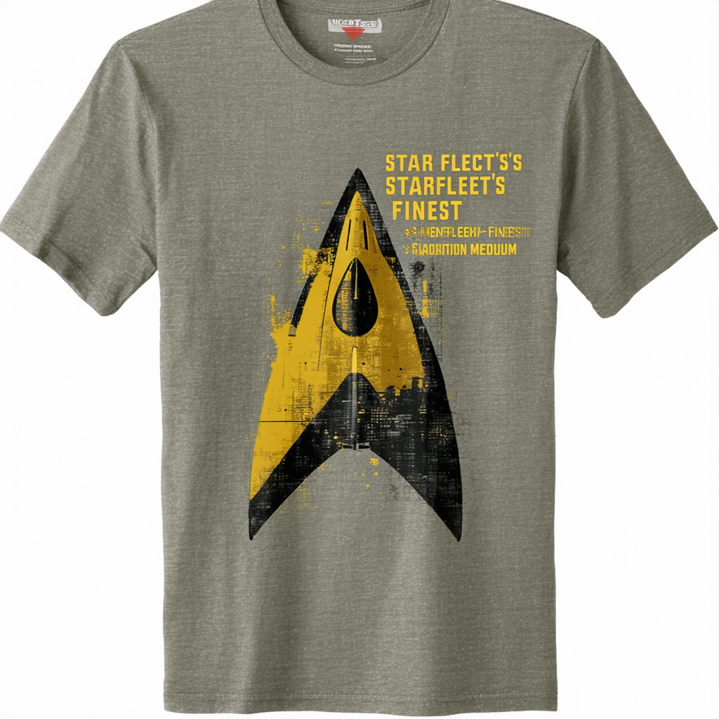 Wicked Tees Mens Star Trek Short Sleeve Starfleet's Finest Medium T-Shirt Tee