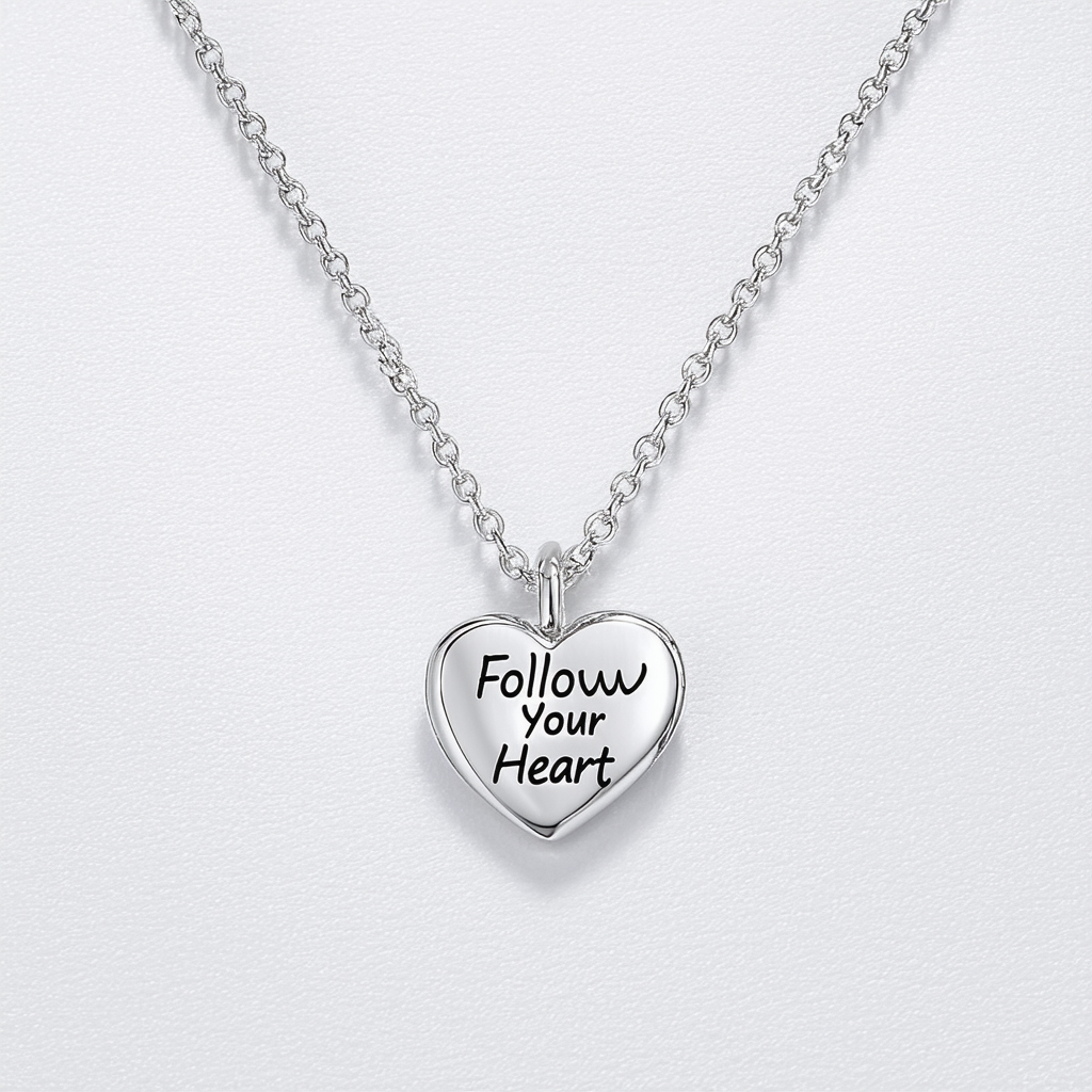 Amazon Collection Sterling Silver "Follow Your Heart" Triple Tag Pendant Necklace , 18"