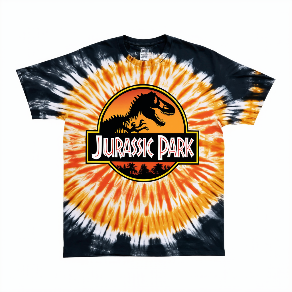 Men's Jurassic Park Groovy Tie-Dye Logo T-Shirt