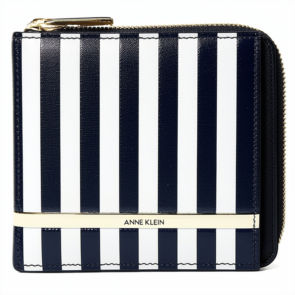Anne Klein Stripe Zip Around Wallet