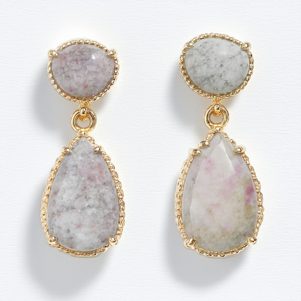 Jessica Simpson Mixed Stone Double Drop Earrings