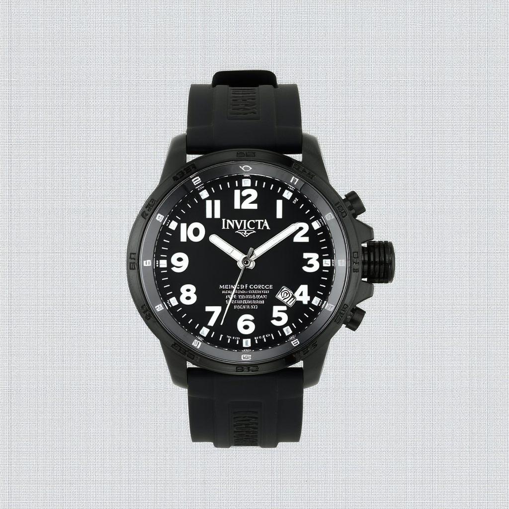 Invicta Men's 0323 I Force Collection Black Polyurethane Watch