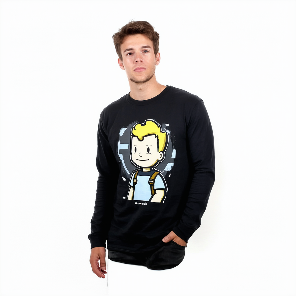 Bioworld Black Long Sleeve Fallout Vault Boy T-Shirt