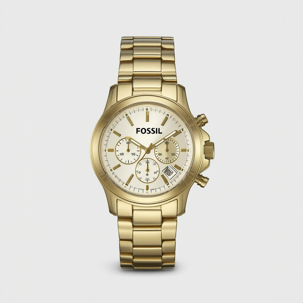 Fossil Men's Garrett Quartz Stainless Steel Chronograph Watch, Color: Gold (Model: FS5772)