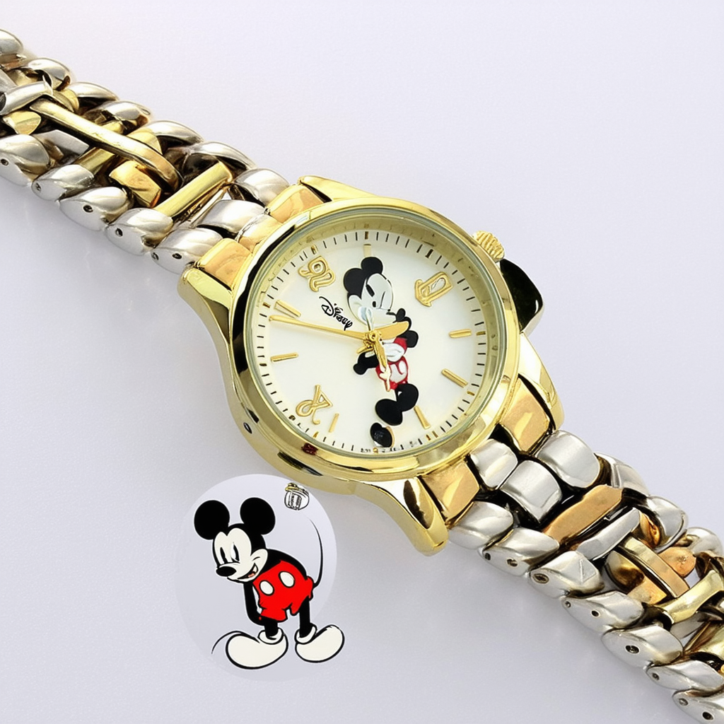 Disney Mickey Mouse Women's MCK313 Two-Tone Link Bracelet Watch