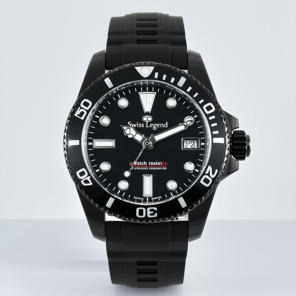 Swiss Legend Men's 10543-01 Submersible Black Dial Watch