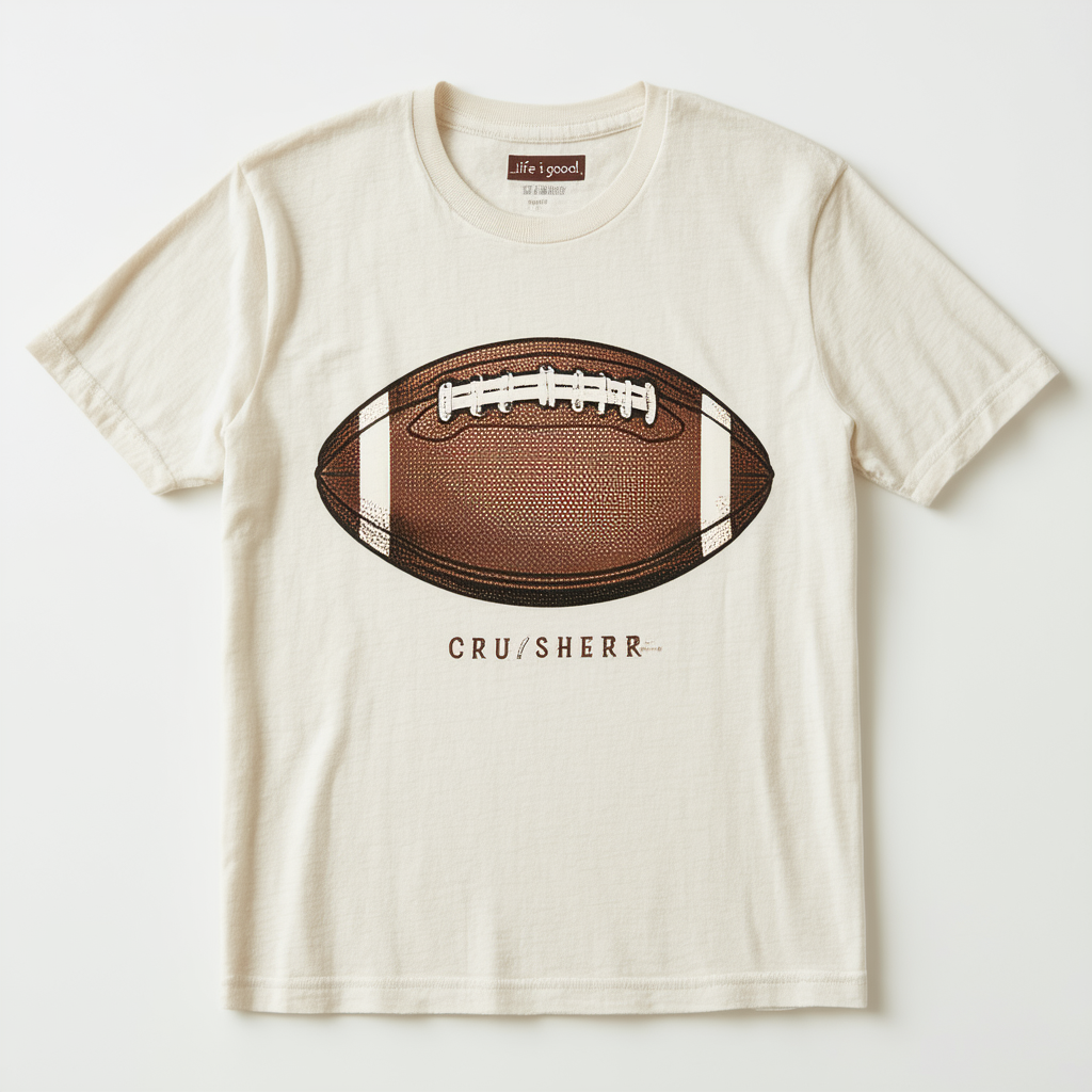 Life is good Men's Crusher Game on Football Tee (Simply Ivory)