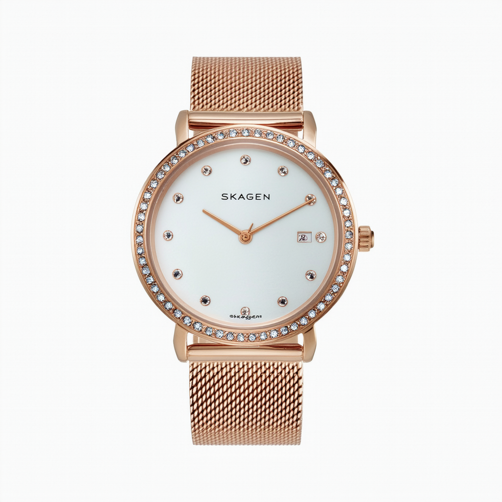 Skagen Women's 811SRXR Rose Gold Plated With Swarovski Elements Watch