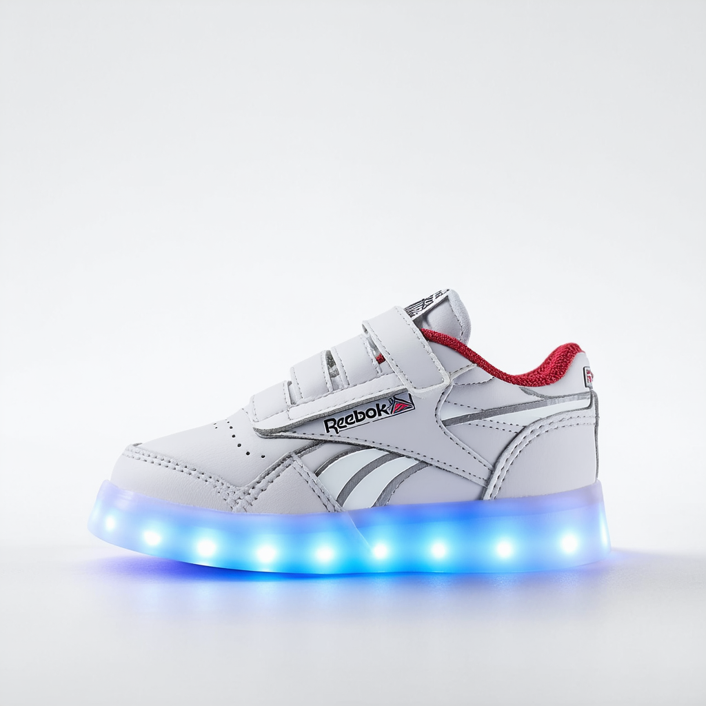 Reebok Unisex-Child Classic Leather Step N Flash Light Up Sneaker