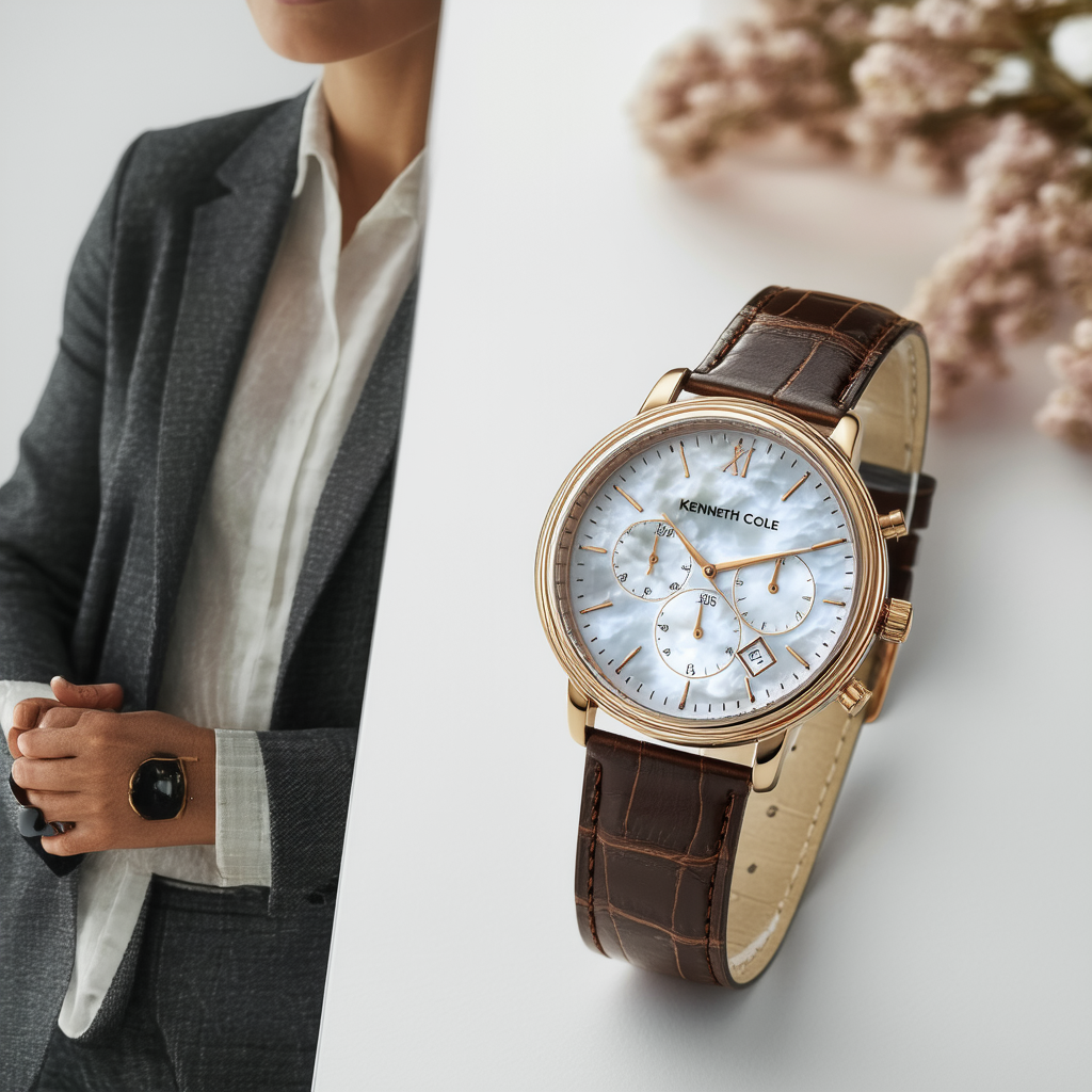 Kenneth Cole New York Leather Mother-of-pearl Dial Women's watch #KC2683