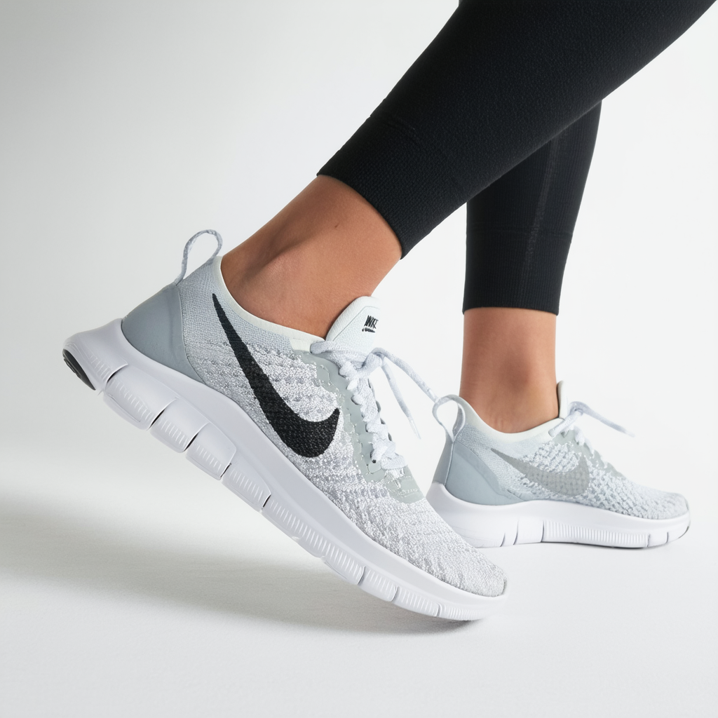 Nike Free Rn 2018 Sun Sz 9.5 Womens Running Vast Grey/Summit White Shoes